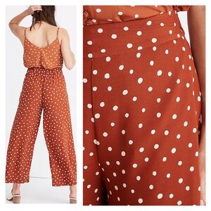 MADEWELL MT Wide Leg Burnt Clay Huston Pull-On Crop Pants Inkspot Dot